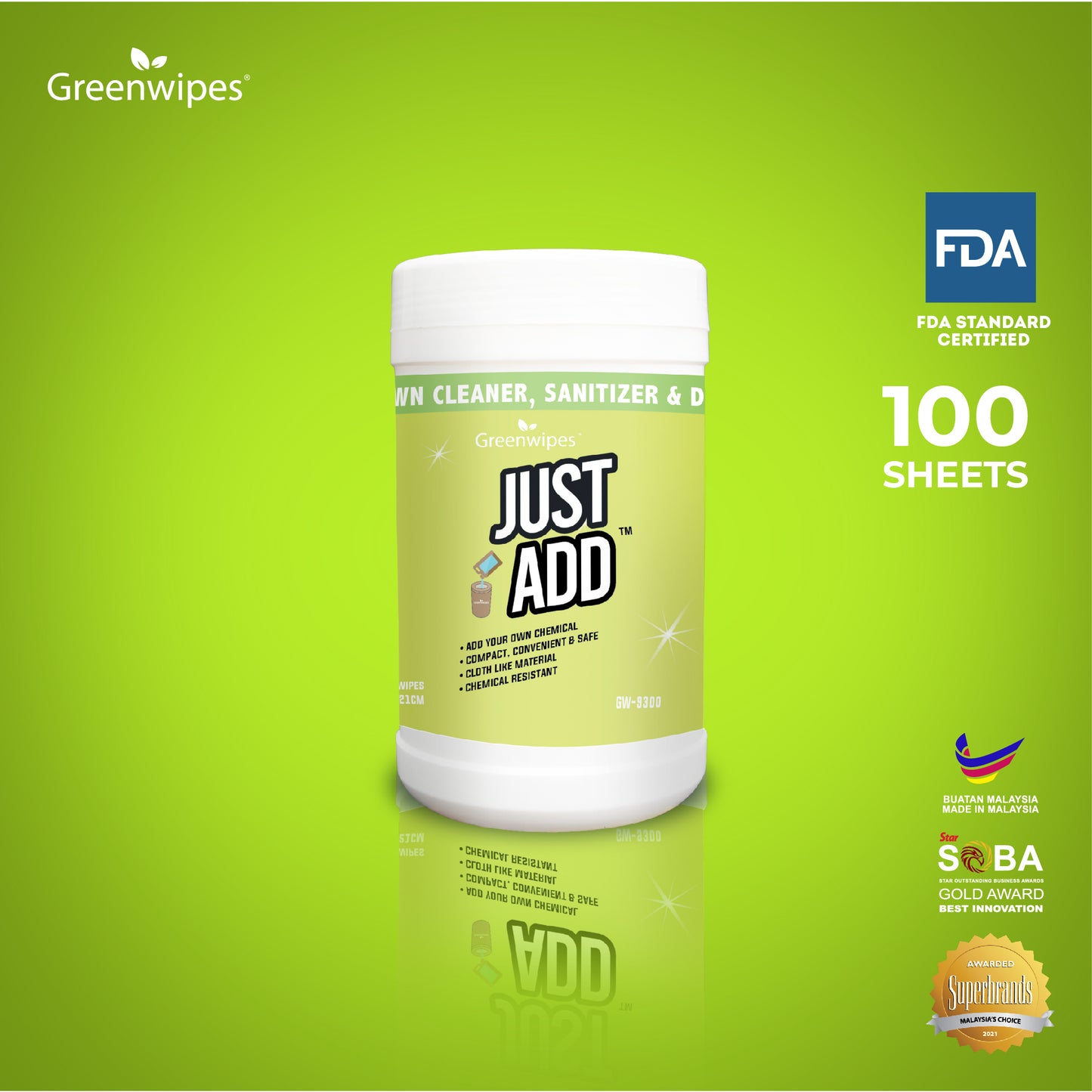 GW-9300 Greenwipes®JustAdd™ Wipes