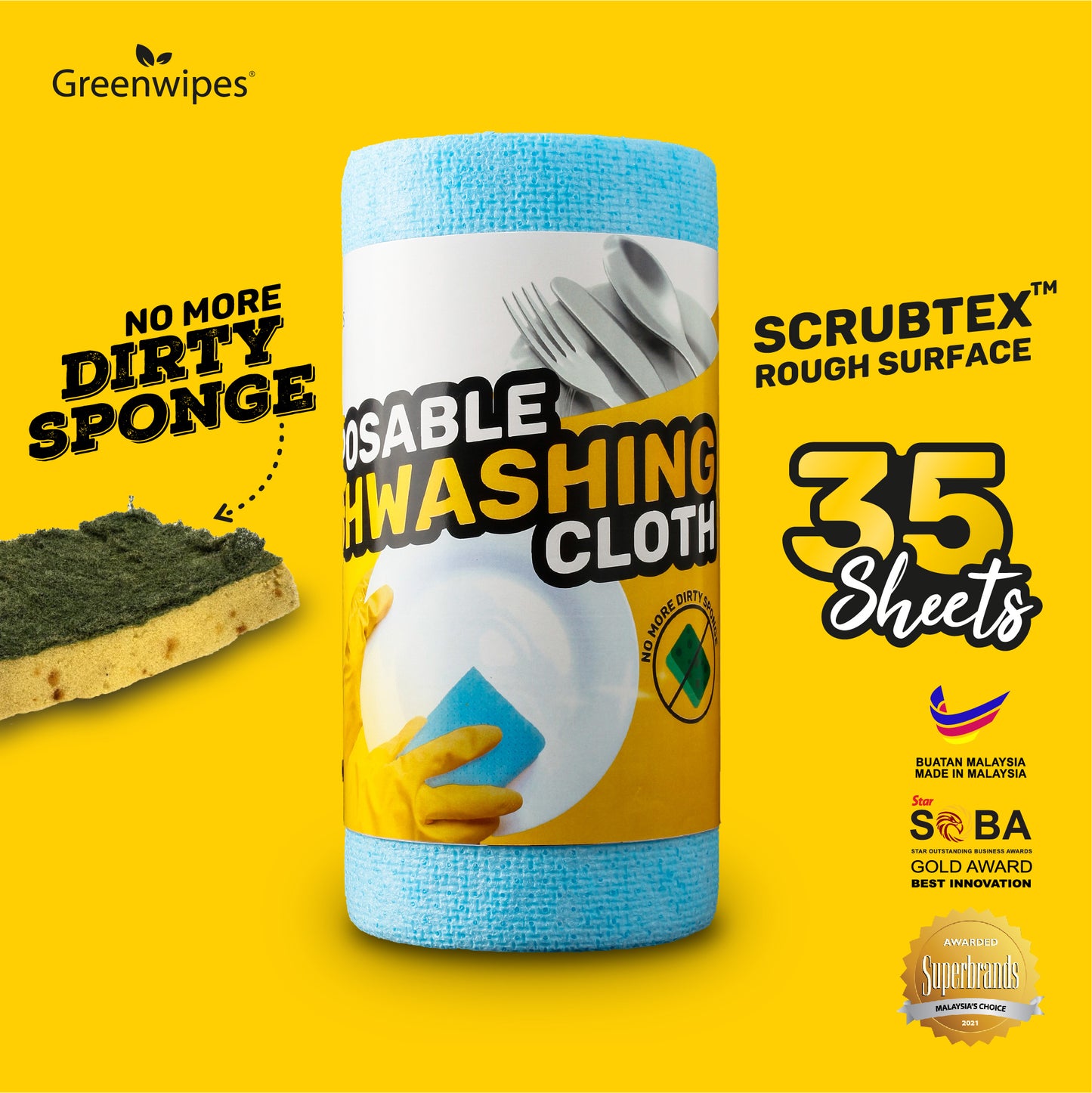 Greenwipes Disposable Dishwashing Cloth