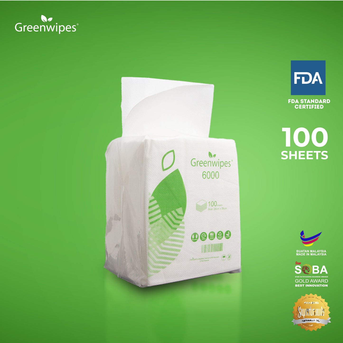 GW-6000 Greenwipes® Light Multi Purpose Cleaning Wipes