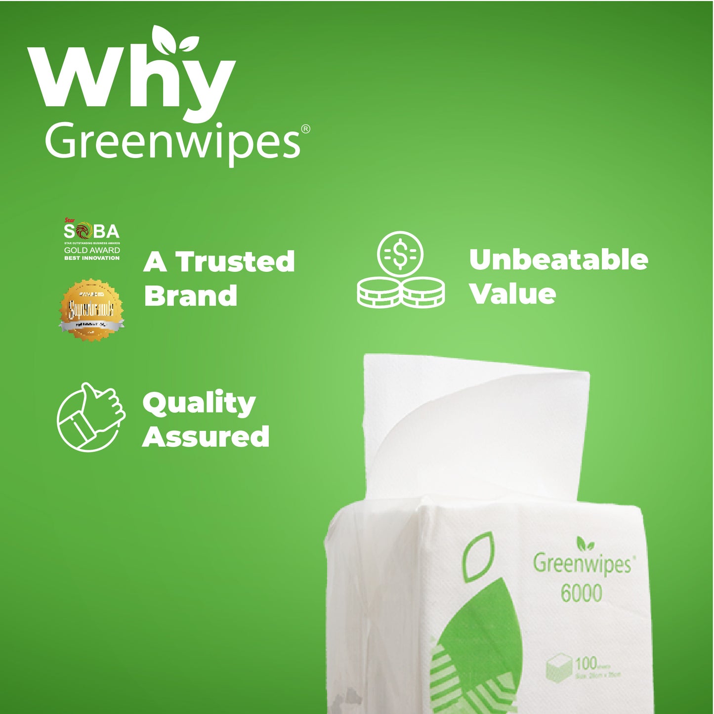 GW-6000 Greenwipes® Light Multi Purpose Cleaning Wipes