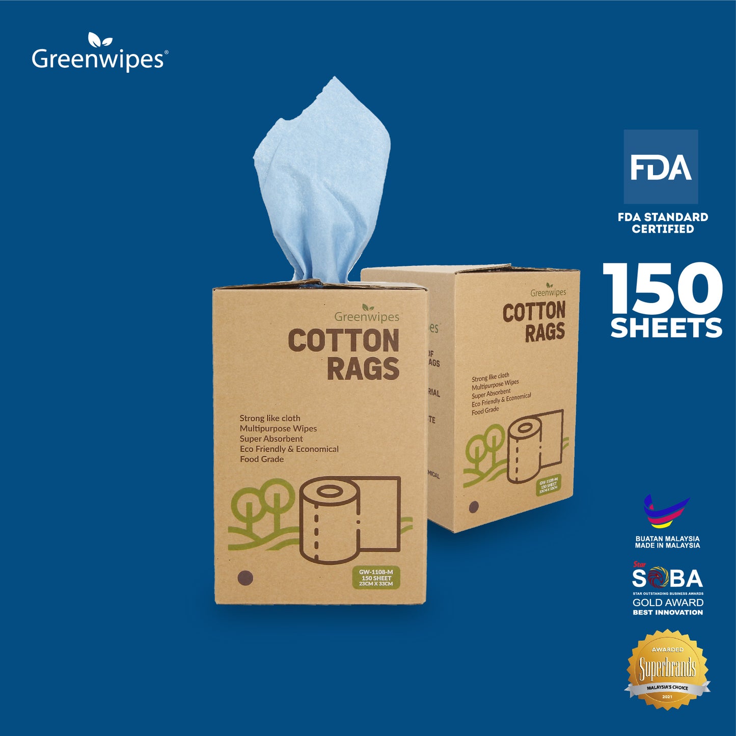 GW-1108 Greenwipes® Cotton Rags Jumbo
